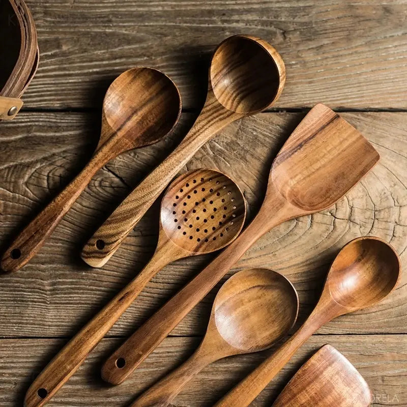 Natural Wood Tableware Spoon Ladle - Vivareflex Online