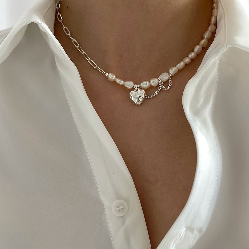 Collier de perles à chaîne asymétrique