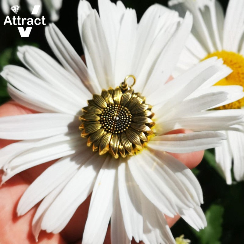 Collier pendentif tournesol