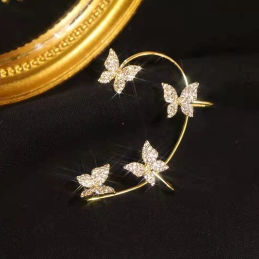 Gold Plated Metal Butterfly Ear Clip