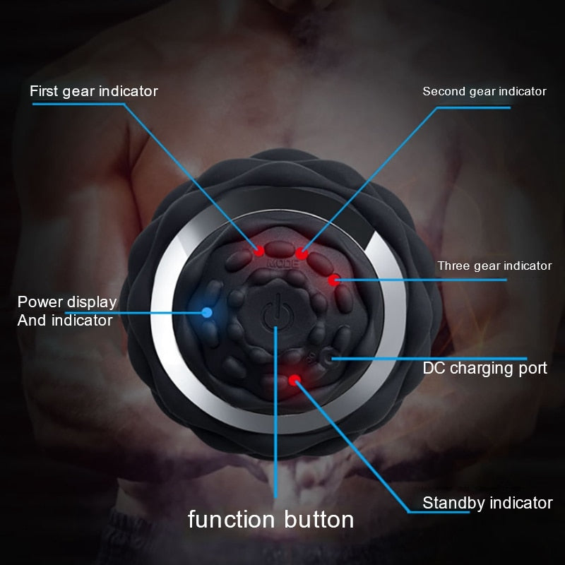 Rodillo muscular con bola de maní vibratoria