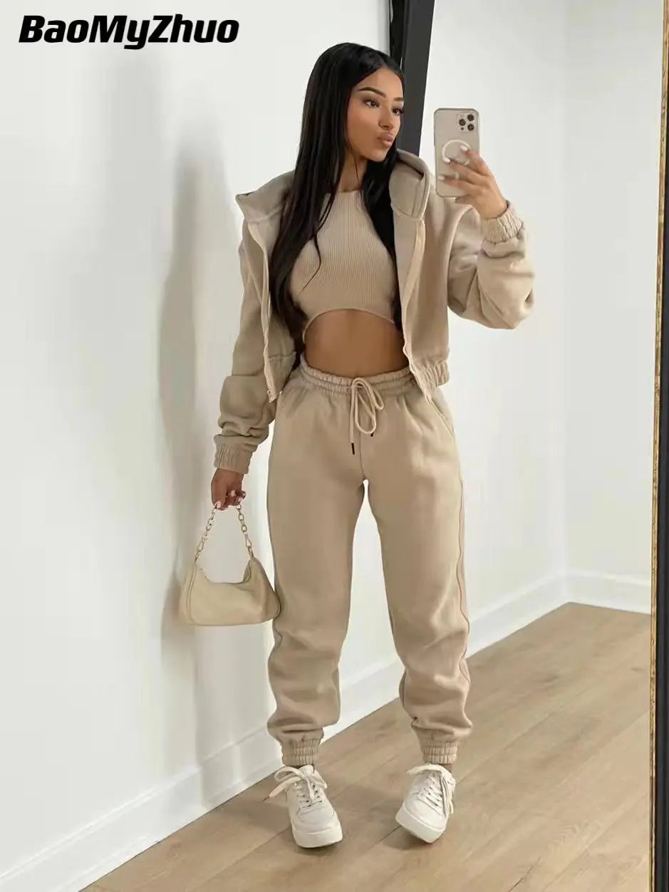 Autumn Trouser Set - Sweatshirt, Trousers, & Sporty Hoodie_Vivareflex_Online