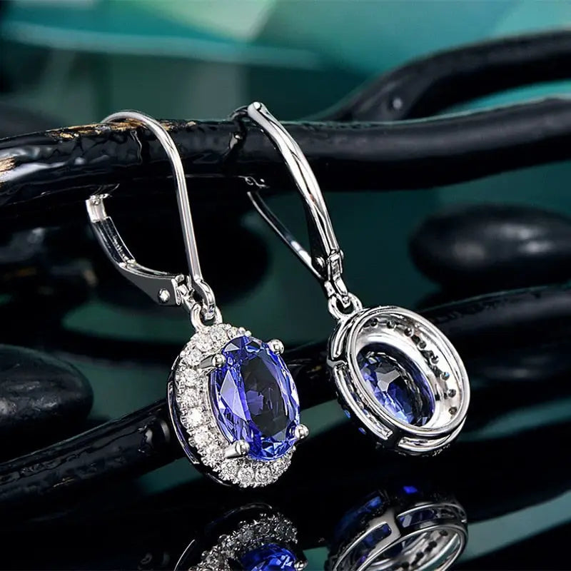 Women Earrings - Blue & While Color_Vivareflex_Online