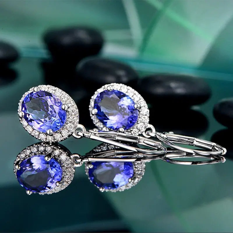 Women Earrings Blue & While Color_Vivareflex_Online