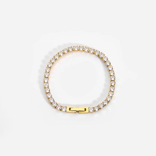 PVD 18K Gold Plated Waterproof Zircon Bracelet_Vivareflex_Online