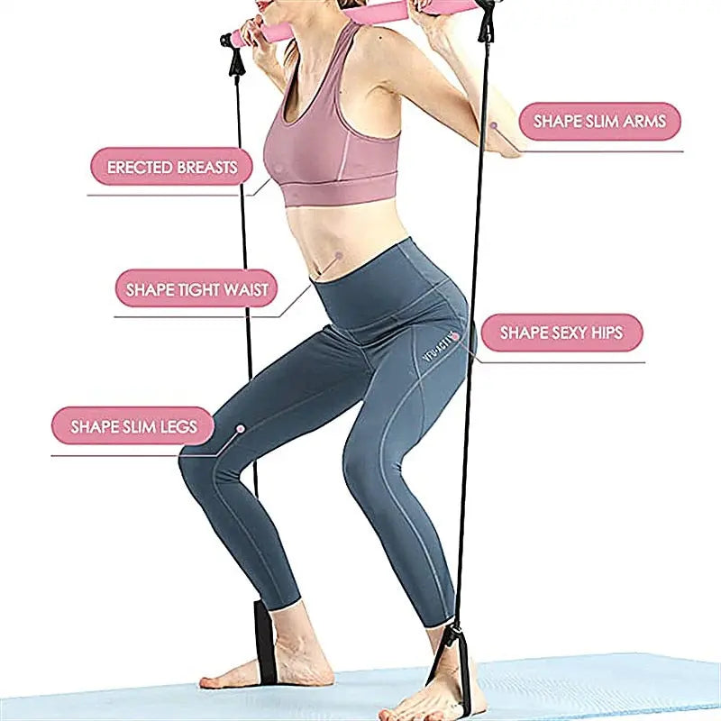 Portable Pilates Bar Resistance Band_Vivareflex_Online