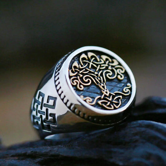 Stainless Steel Vintage Nordic Ring_Vivareflex_Online