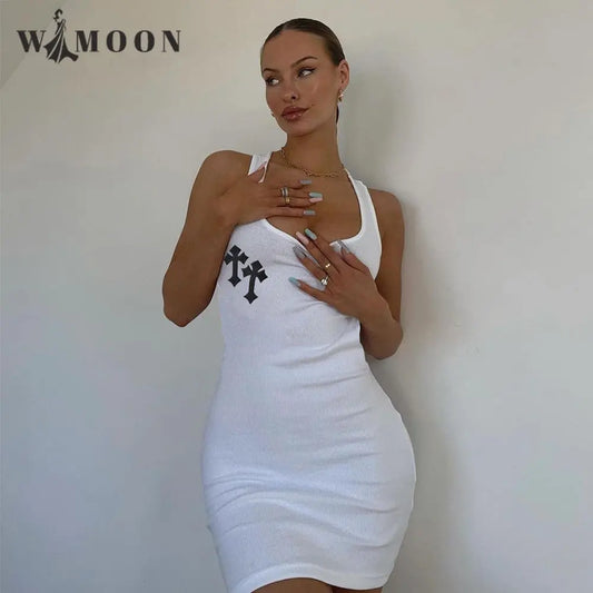 Stylish Cross Spliced Square Collar Dress_Vivareflex_Online