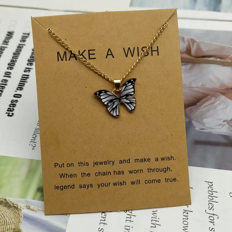 Zinc Butterfly Pendant Necklace Golden Color_Vivareflex_Online
