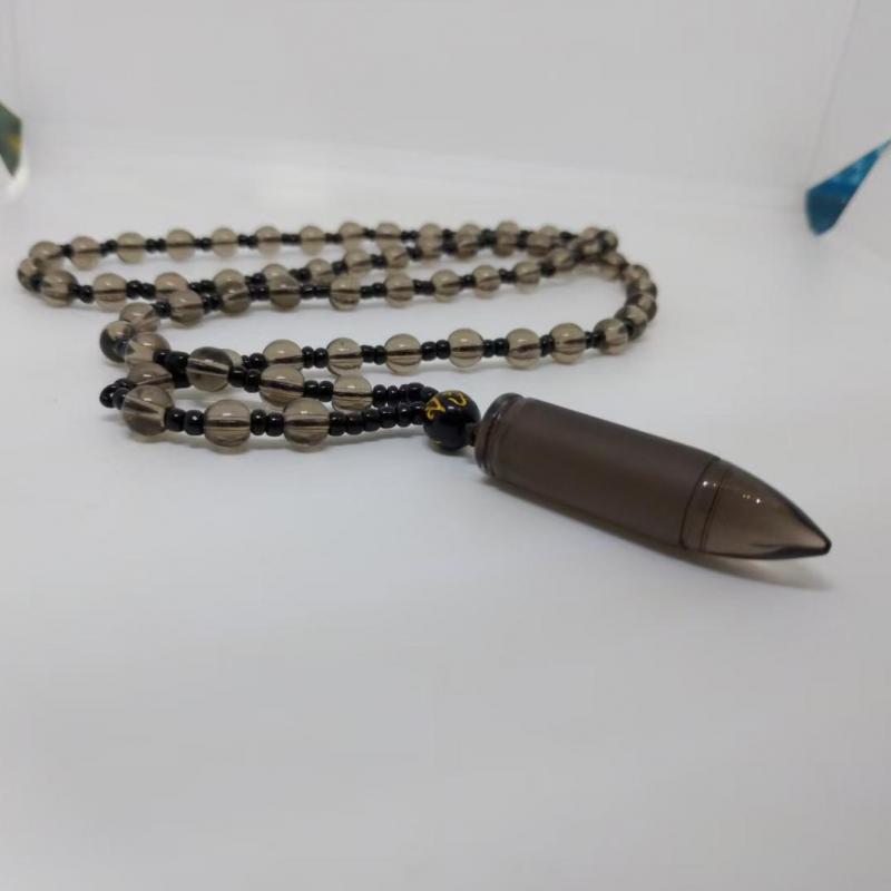 Collier pendentif en obsidienne-balle