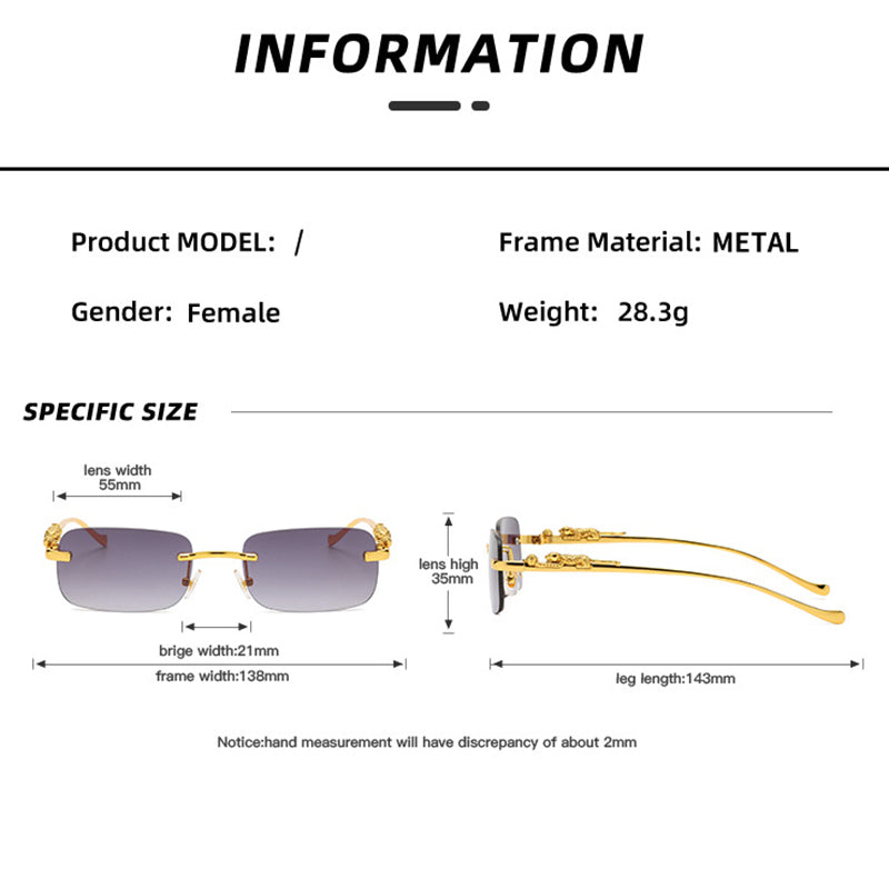 Lunettes de soleil carrées sans monture